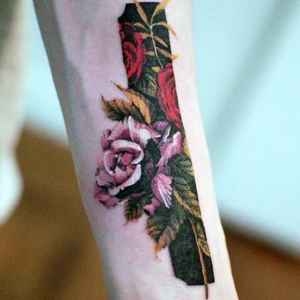 Artistic Girly Tattoo On Woman