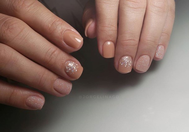 Artistic Glitter Nail On Woman