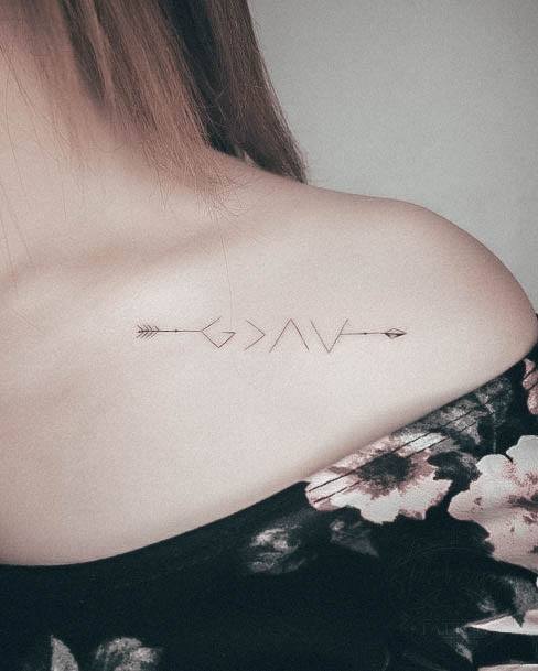 Artistic God Is Greater Than The Highs And Lows Tattoo On Woman