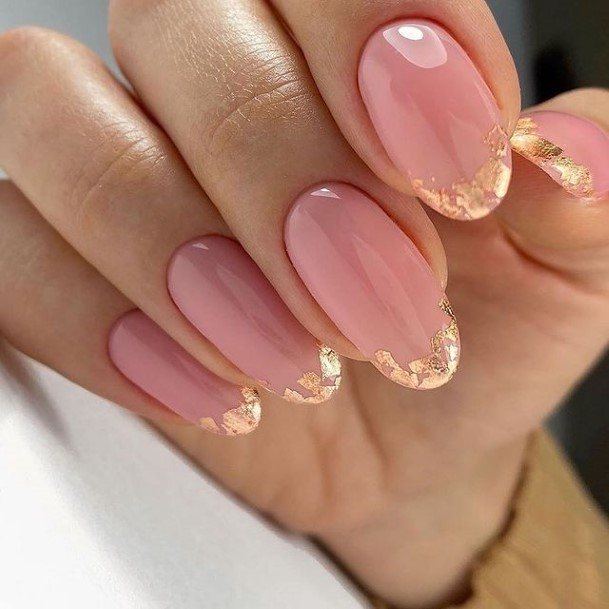 Artistic Gold Nail On Woman