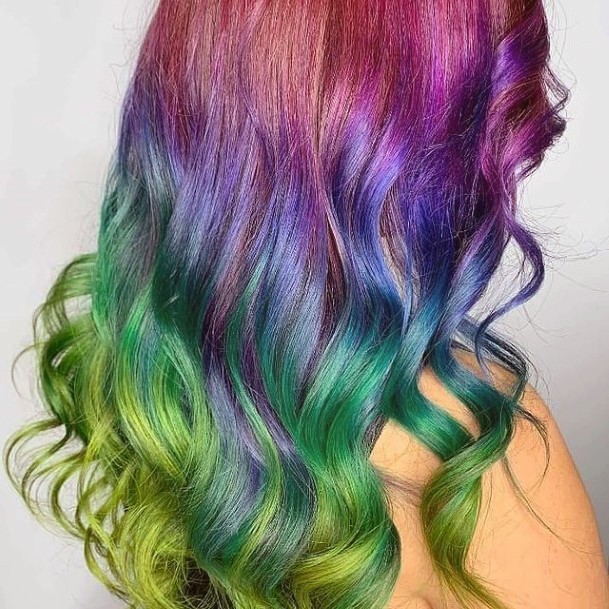 Artistic Green Hairstyles On Woman