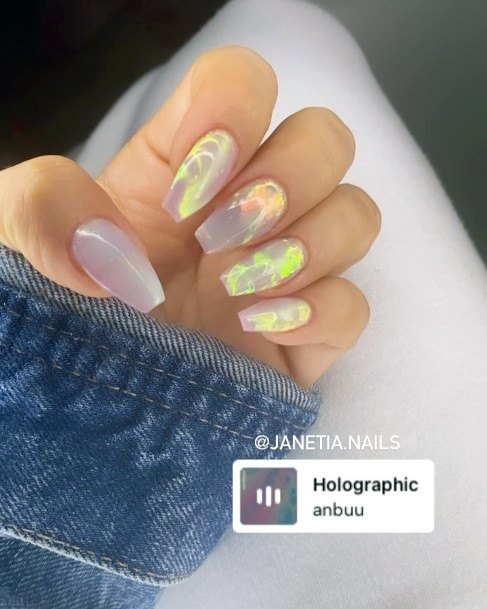 Artistic Holographic Nail On Woman