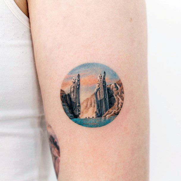 Artistic Landscape Tattoo On Woman