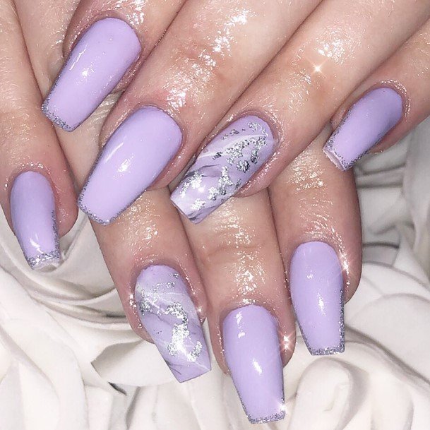 Artistic Lilac Nail On Woman