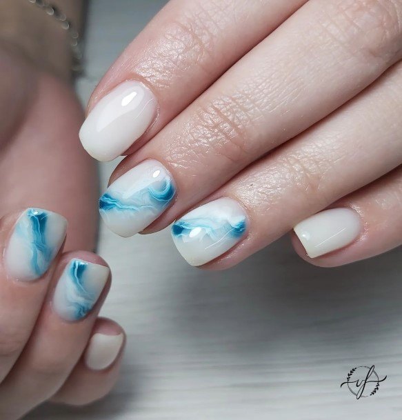 Artistic Marble Nail On Woman