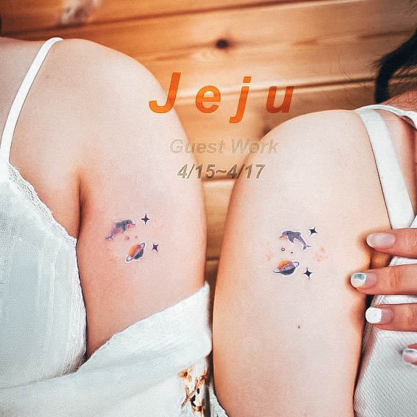 Artistic Meaningful Tattoo On Woman Matching Sisters