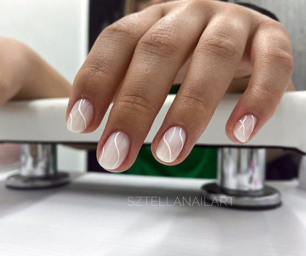 Artistic Milky White Nail On Woman