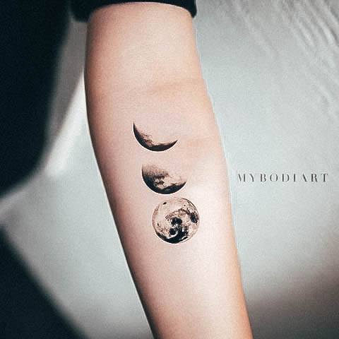 Artistic Moon Tattoo On Woman