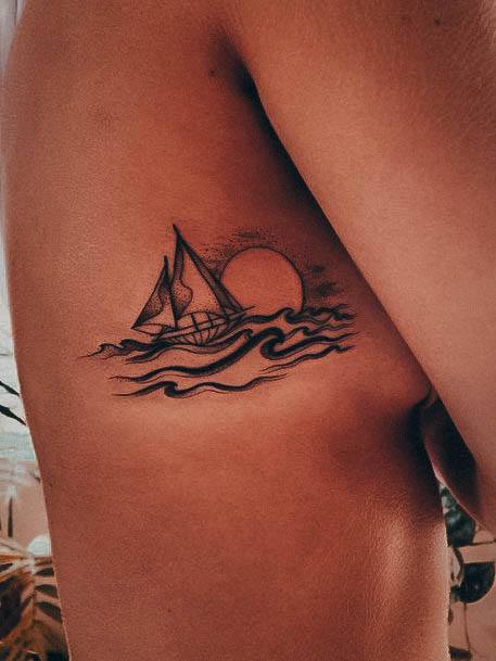 Artistic Nautical Tattoo On Woman