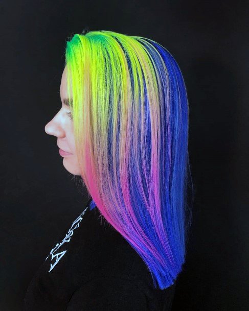 Artistic Neon Hairstyles On Woman