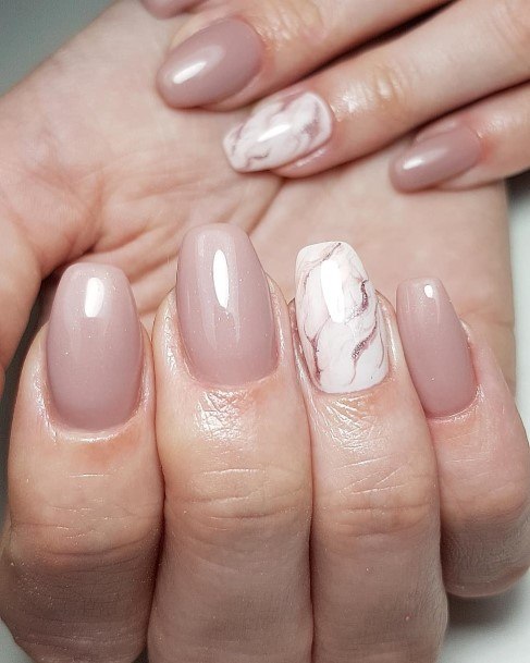 Artistic Nude Marble Nail On Woman