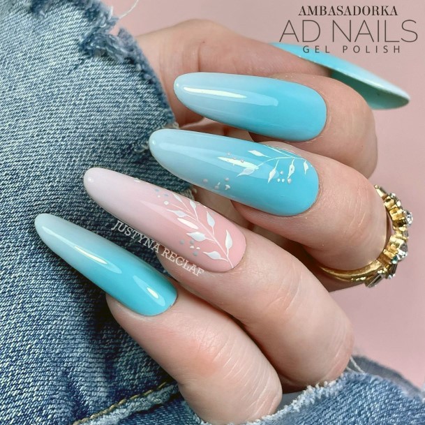 Artistic Ombre Summer Nail On Woman