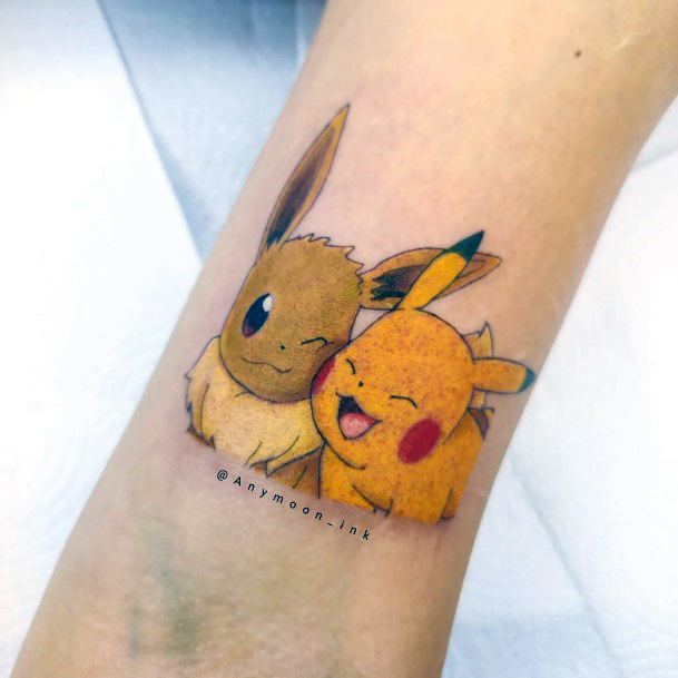 Artistic Pikachu Tattoo On Woman