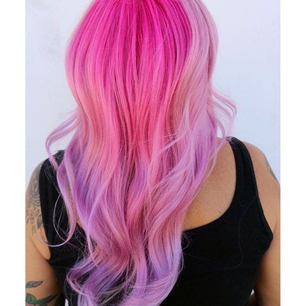 Artistic Pink Ombre Hairstyles On Woman