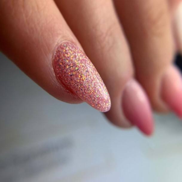 Artistic Pink Ombre Nail On Woman