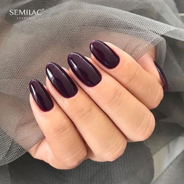 Artistic Plum Nail On Woman