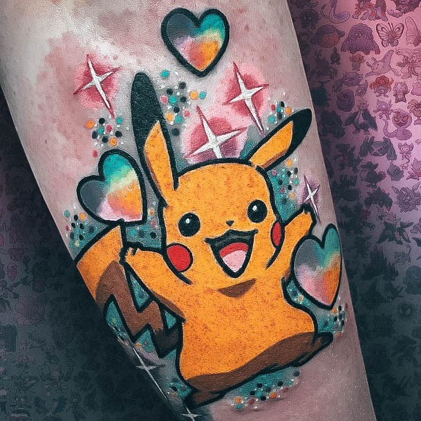 Artistic Pokemon Tattoo On Woman