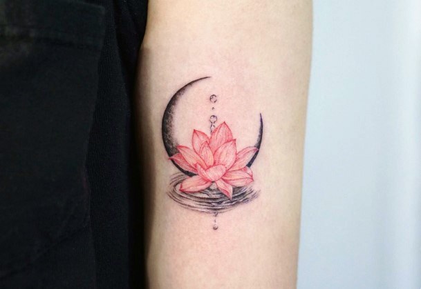 Artistic Pond Tattoo On Woman