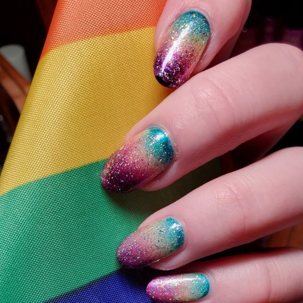 Artistic Rainbow Nail On Woman