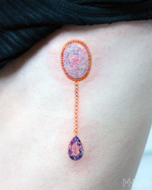 Artistic Realism Tattoo On Woman Opal