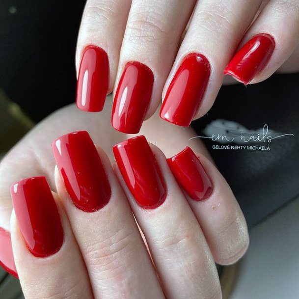 Artistic Red Dress Nail On Woman