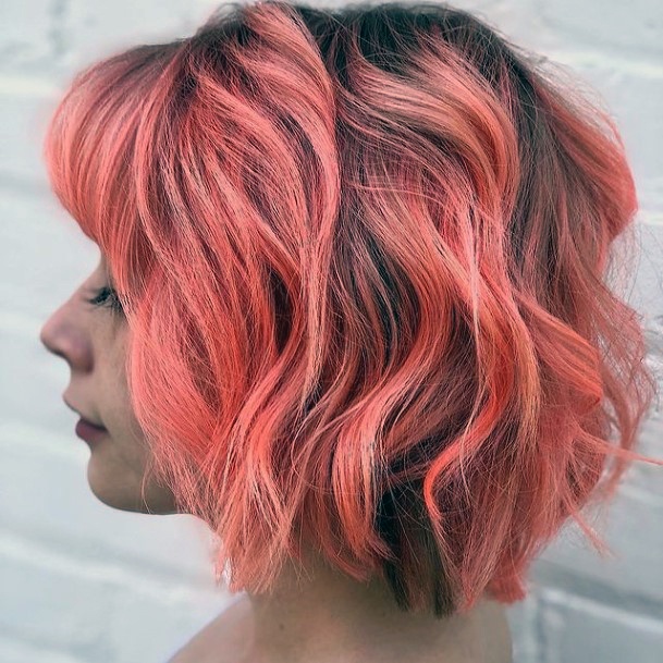 Artistic Red Ombre Hairstyles On Woman