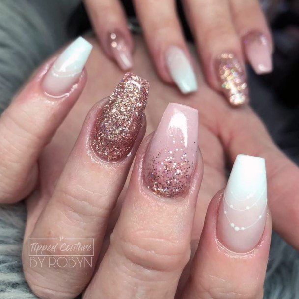 Artistic Rose Gold Nail On Woman