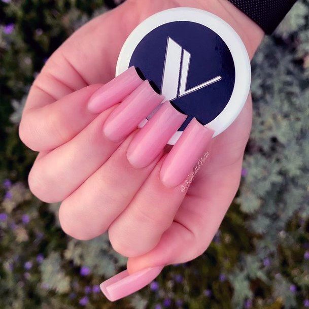 Artistic Rose Pink Nail On Woman