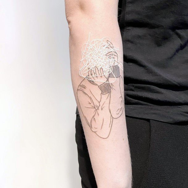 Artistic Scribble Tattoo On Woman