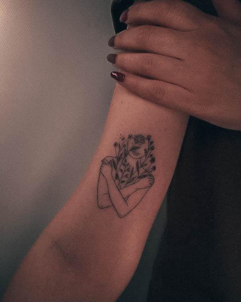 Artistic Self Love Tattoo On Woman