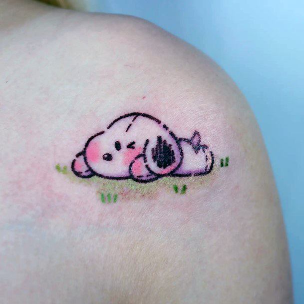 Artistic Snoopy Tattoo On Woman