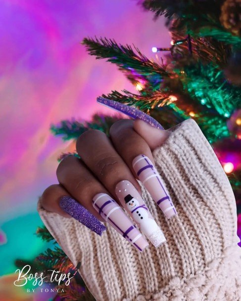 Artistic Snowman Nail On Woman