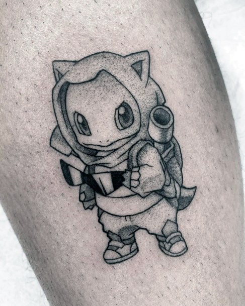 Artistic Squirtle Tattoo On Woman