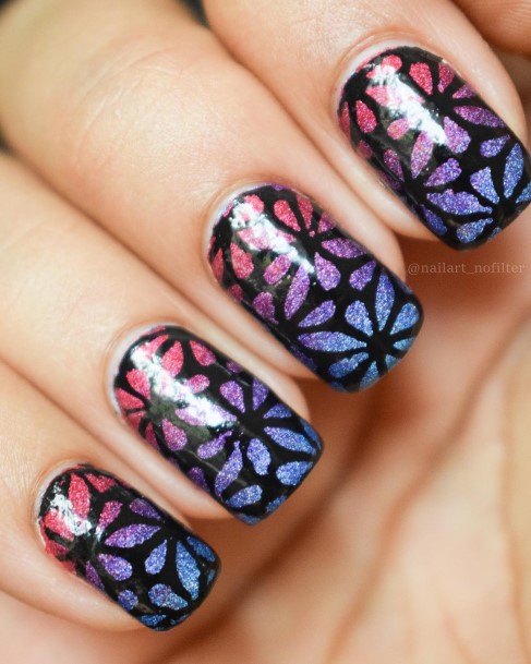 Artistic Stained Glass Nail On Woman