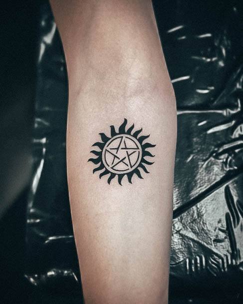 Artistic Supernatural Tattoo On Woman