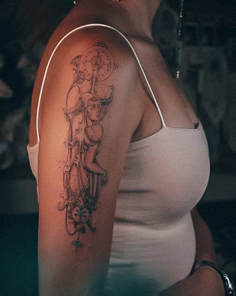 Artistic Taurus Tattoo On Woman