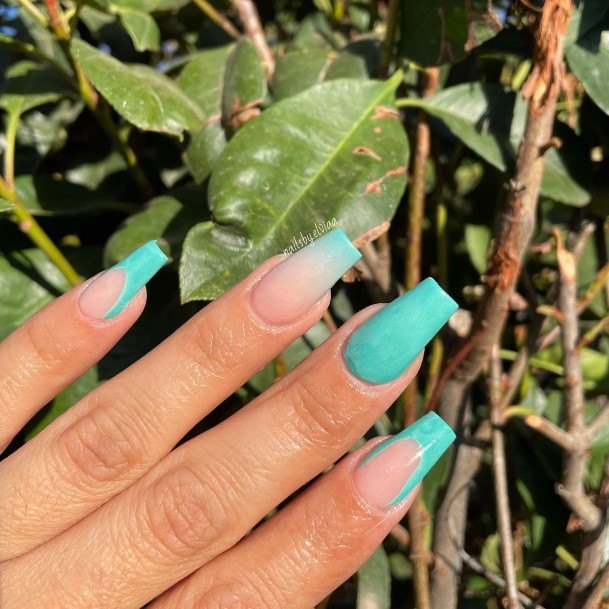 Artistic Turquoise Nail On Woman