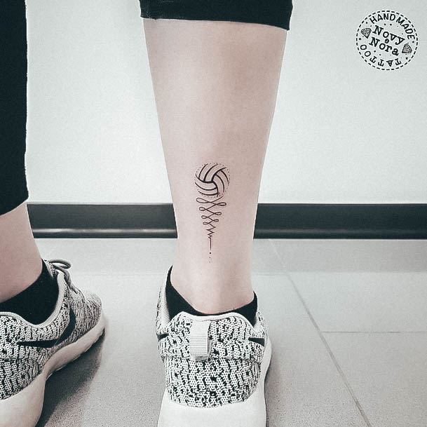 Artistic Volleyball Tattoo On Woman