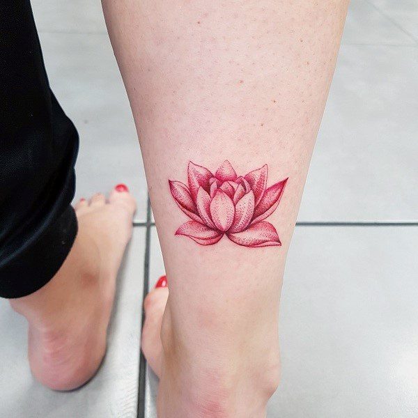 Artistic Water Lily Tattoo On Woman