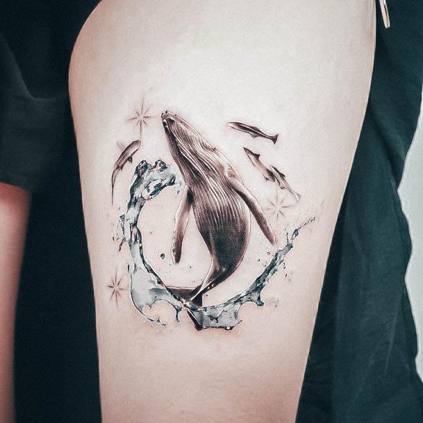 Artistic Water Tattoo On Woman