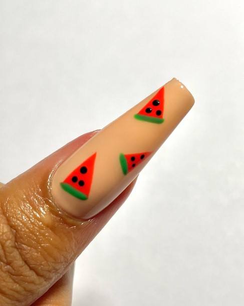 Artistic Watermelon Nail On Woman