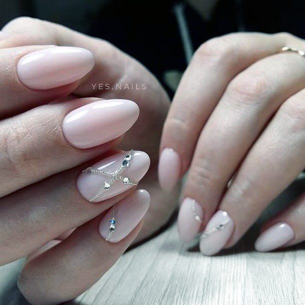 Artistic White Dress Nail On Woman