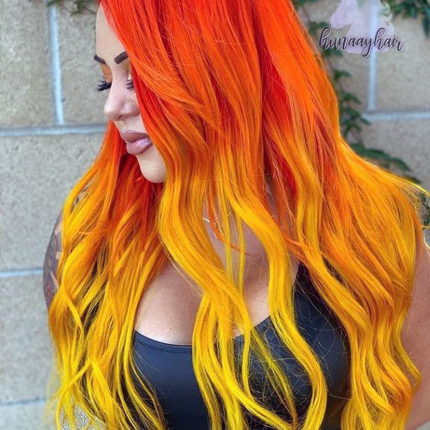 Artistic Yellow Ombre Hairstyles On Woman