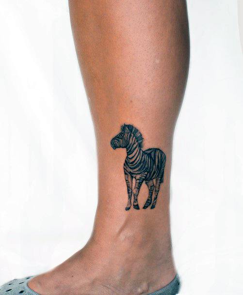 Artistic Zebra Tattoo On Woman