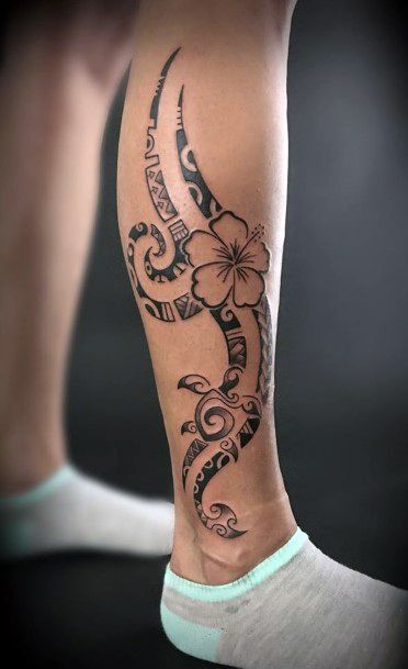 Arty Tribal Tattoo Womens Legs