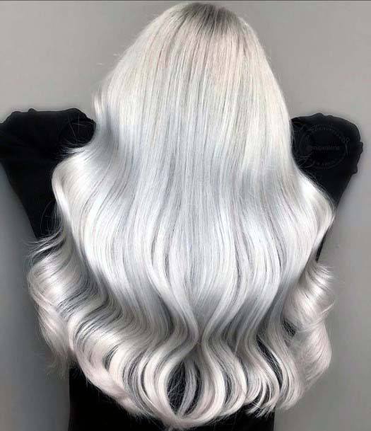 Ashy Barbie Platinum Blonde Long Curly Womens Hairstyle Idea