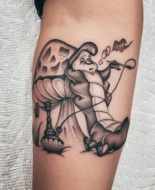 Astonishing Alice In Wonderland Tattoo For Girls