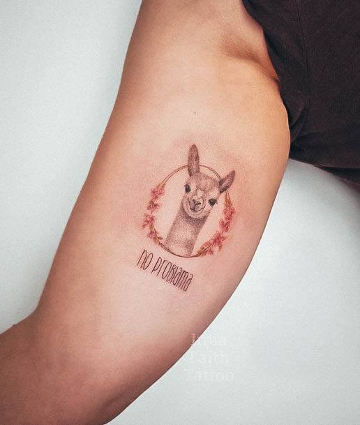 Astonishing Alpaca Tattoo For Girls