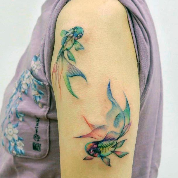 Astonishing Betta Fish Tattoo For Girls Arm