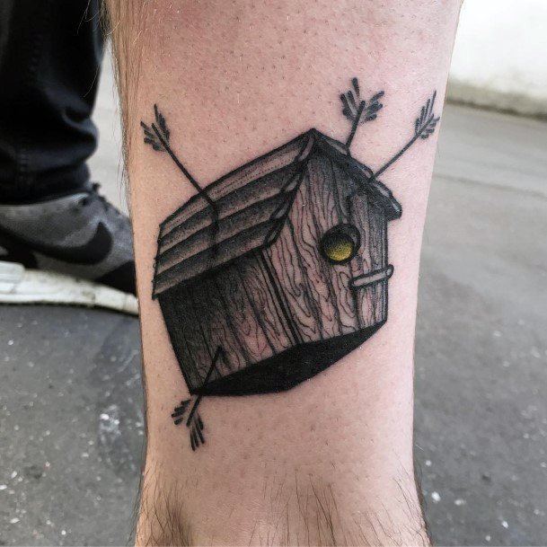 Astonishing Birdhouse Tattoo For Girls